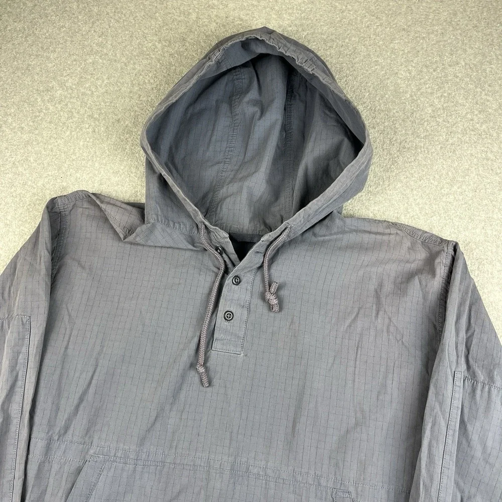 REI Rain Jacket Mens Medium Blue 1/4 Button Pullover Outdoors Lightweight